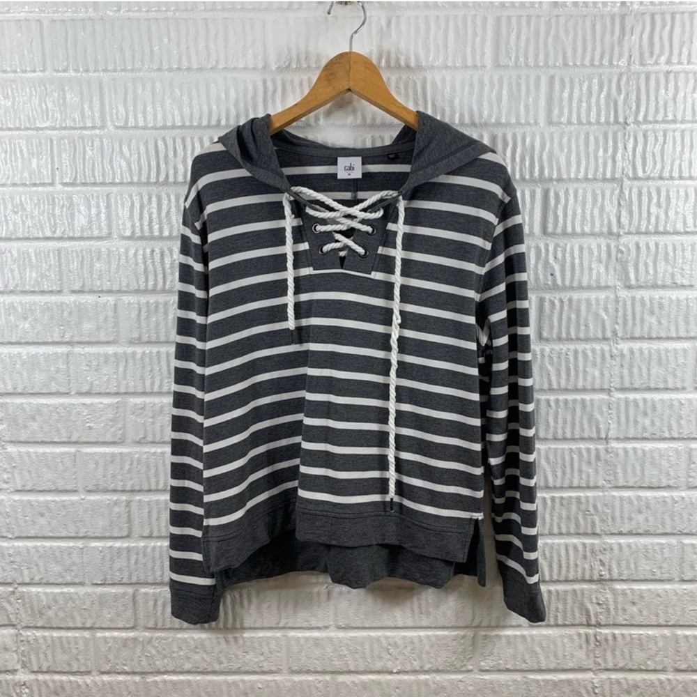 CAbi Gray Striped Hoodie